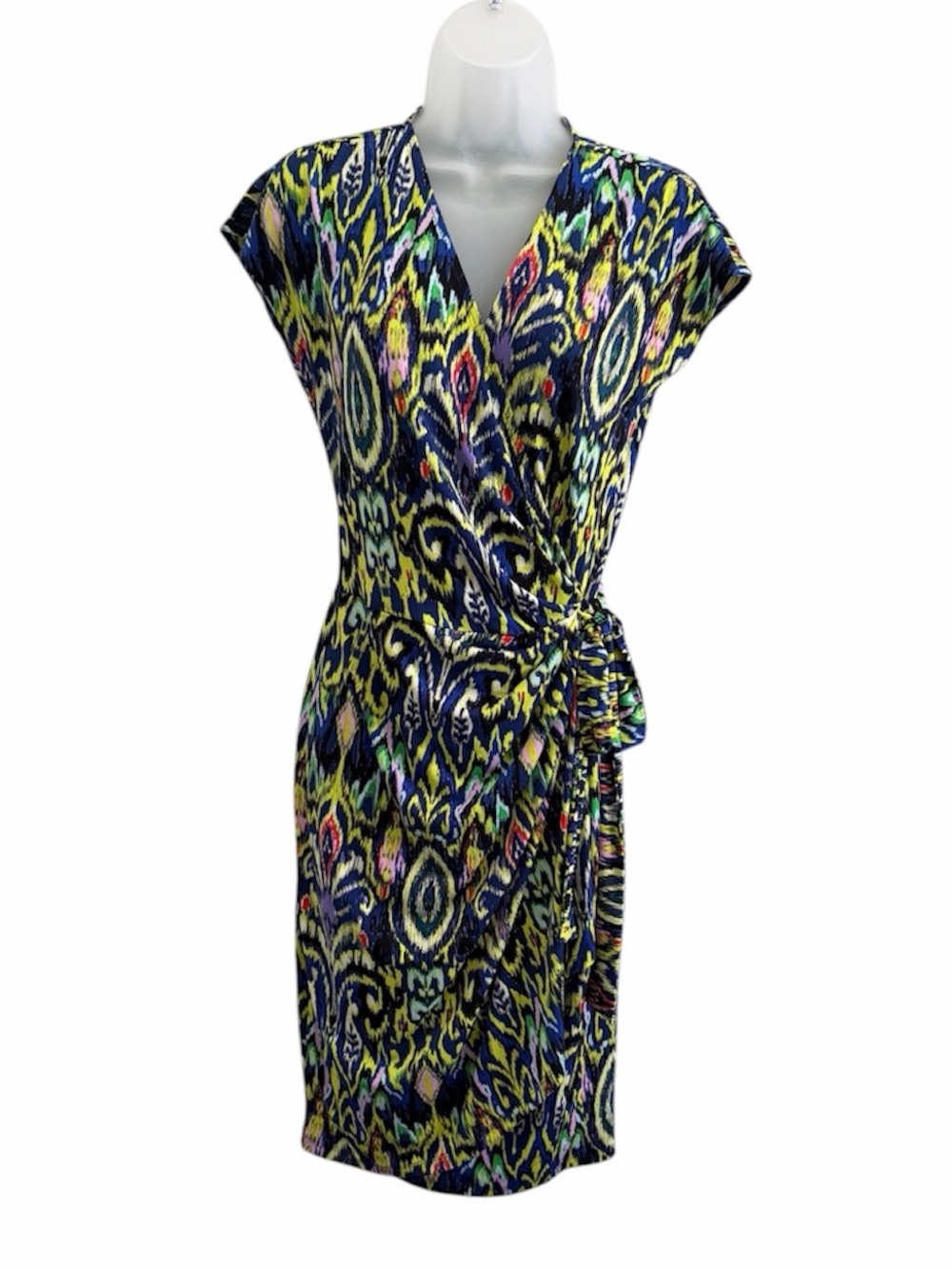 Maggy London Abstract Ikat Wrap Dress